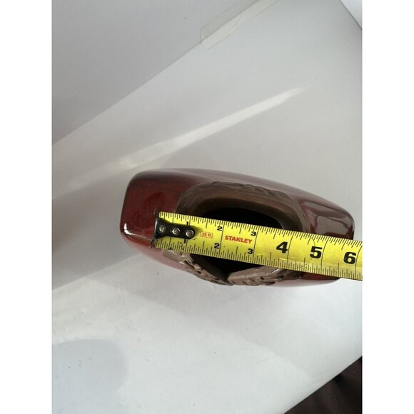 •HBH• Hawaiian Style Glossy Dark Red Shirt Jacket Rough Brown CollarCeramic VASE - Picture 15 of 15